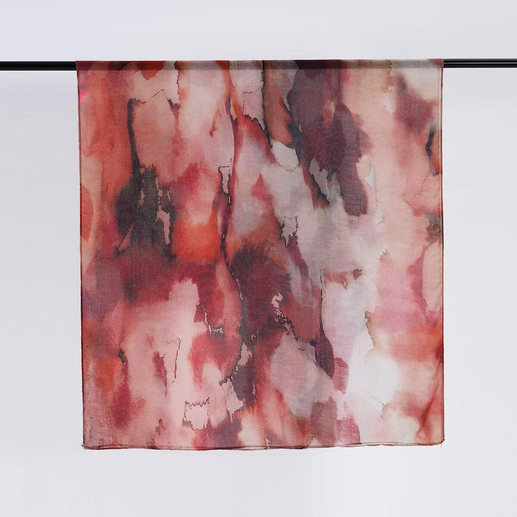 Women's Tie-Dye Watercolor Cotton Linen Scarf - Soft and Stylish Headscarf