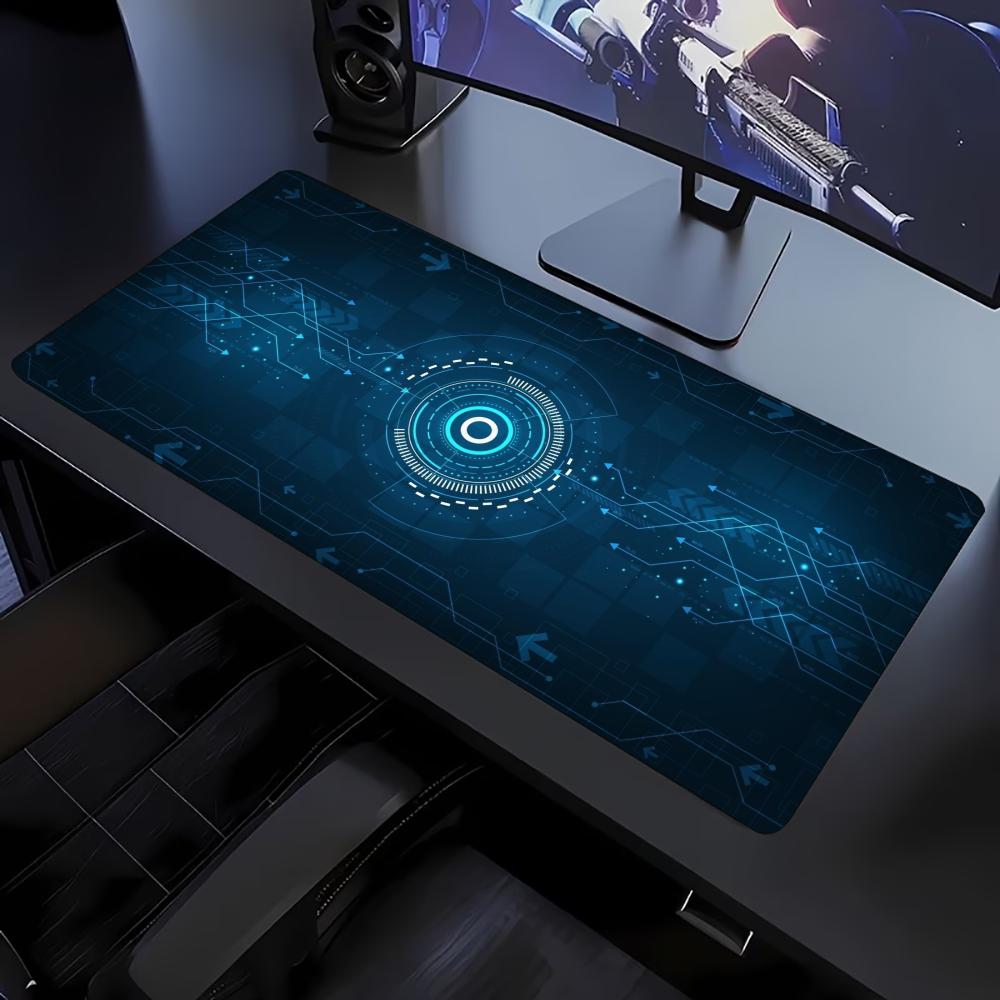 Cyber Circuit Tech Design Extended Mouse Pad Non Slip Rubber Desk Mat For Gaming Laptop Keyboard And Home Office Workstation