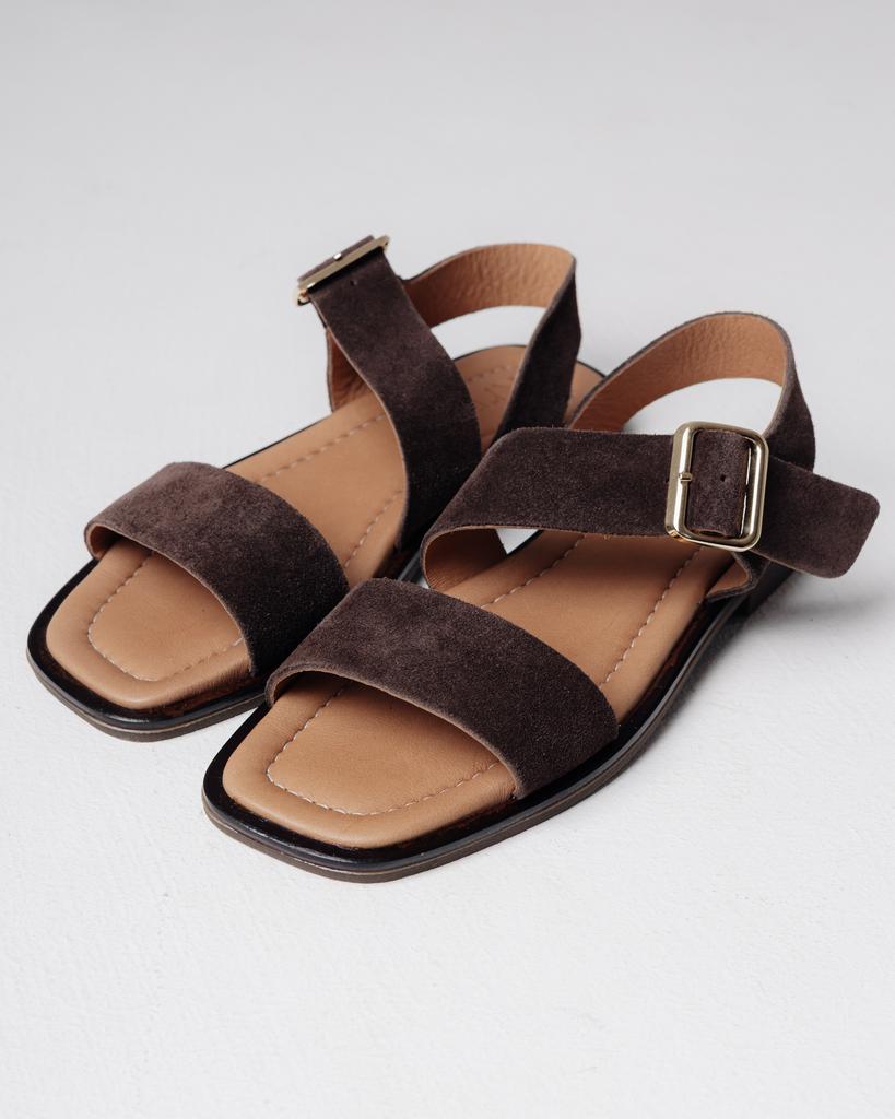 Босоножки с пряжкой Krula 7325 36 коричневые замша