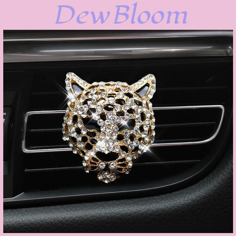 New Leopard Car Air Vent Perfume Aromatherapy Clip With Diamond Leopard Head Personalized Car Interior Decoration