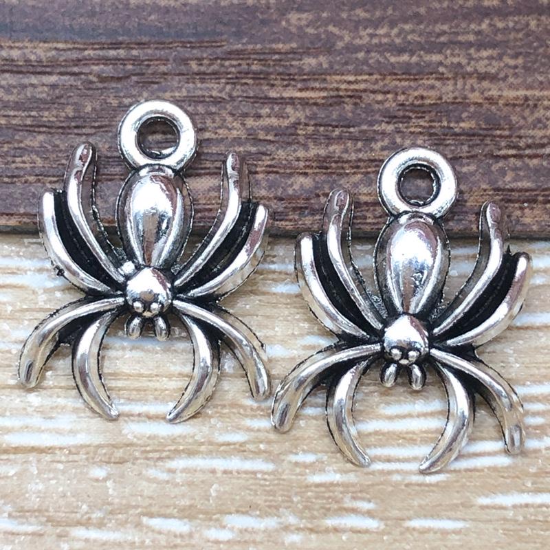 Antiker Silberlegierung Spinnennetz Anhänger Charm - Halloween DIY Schmuckzubehör