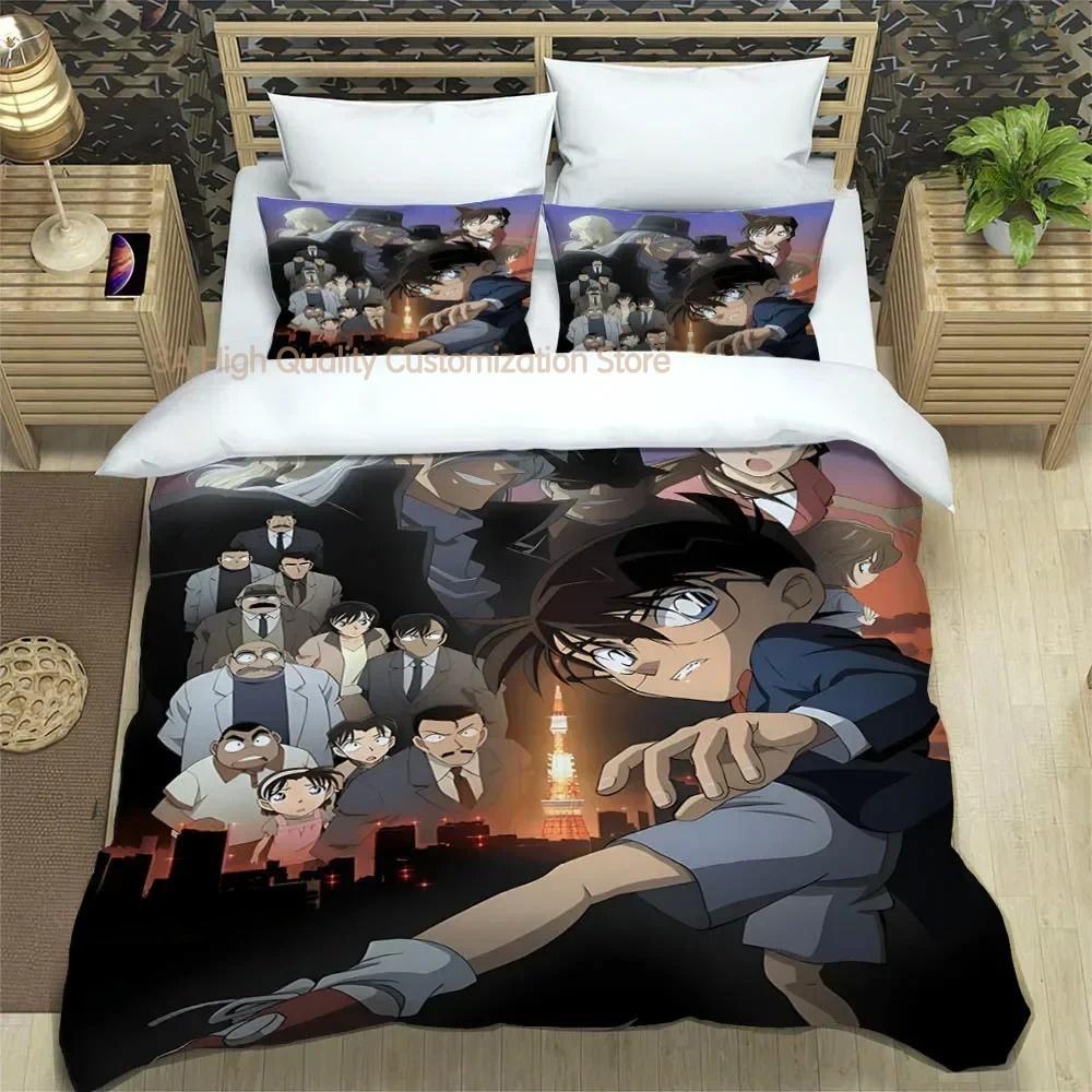 Detective Conan Carton Beding Sets Exquisite Bed Suplies Set Duvet Cover Bed Comforter Set Beding Set Luxury Birthday Gift