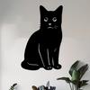 Black metal cat wall decor for home and garden, Halloween gift