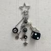 Lucky Black 8 Spider Web Keychain Star Shaped Y2k Pendant Phone Charm Rockstar Keychains  Backpack
