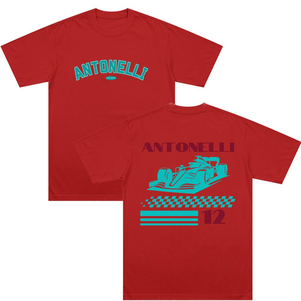 Antonelli Tshirts Andrea Kimi Antonelli 12 Gift for Kimi Fan Clothes Women Unisex Pure Cotton T Shirt Summer Casual Breathable Tee S