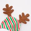 Pet Christmas Costume Small Dogs - Reindeer Themed Cozy Winter Outfit In Red Green Stripes XS To XXL