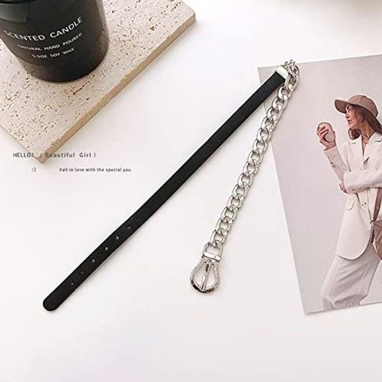 2way Choker Ladies Leather Alloy Black Necklace Collar Human Slim Sexy Accessory Punk Style Harajuku Underground Stylish Fashion Cosplay Goth Women