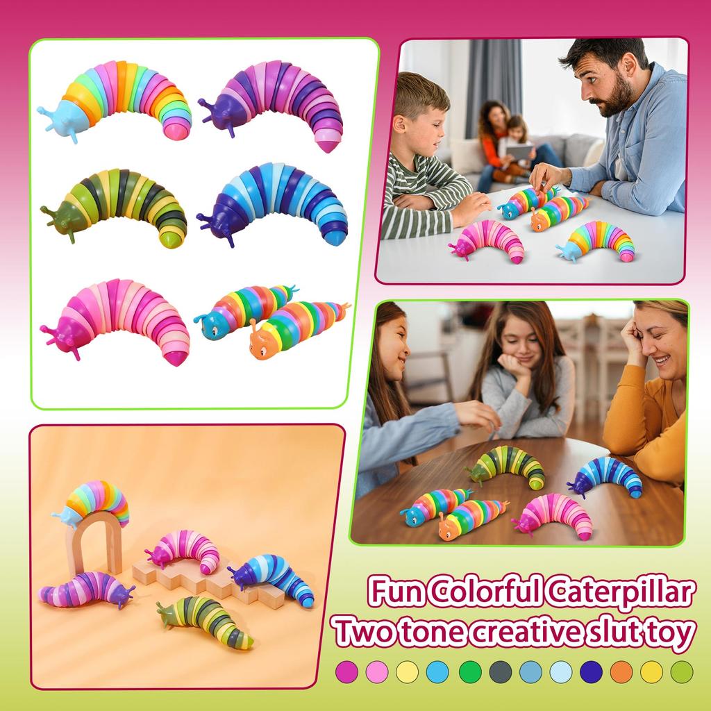 Stackable Caterpillar Toy for Toddlers Educational Segment Puzzle Early Learning Plastic Material for Children Playroom Nursery