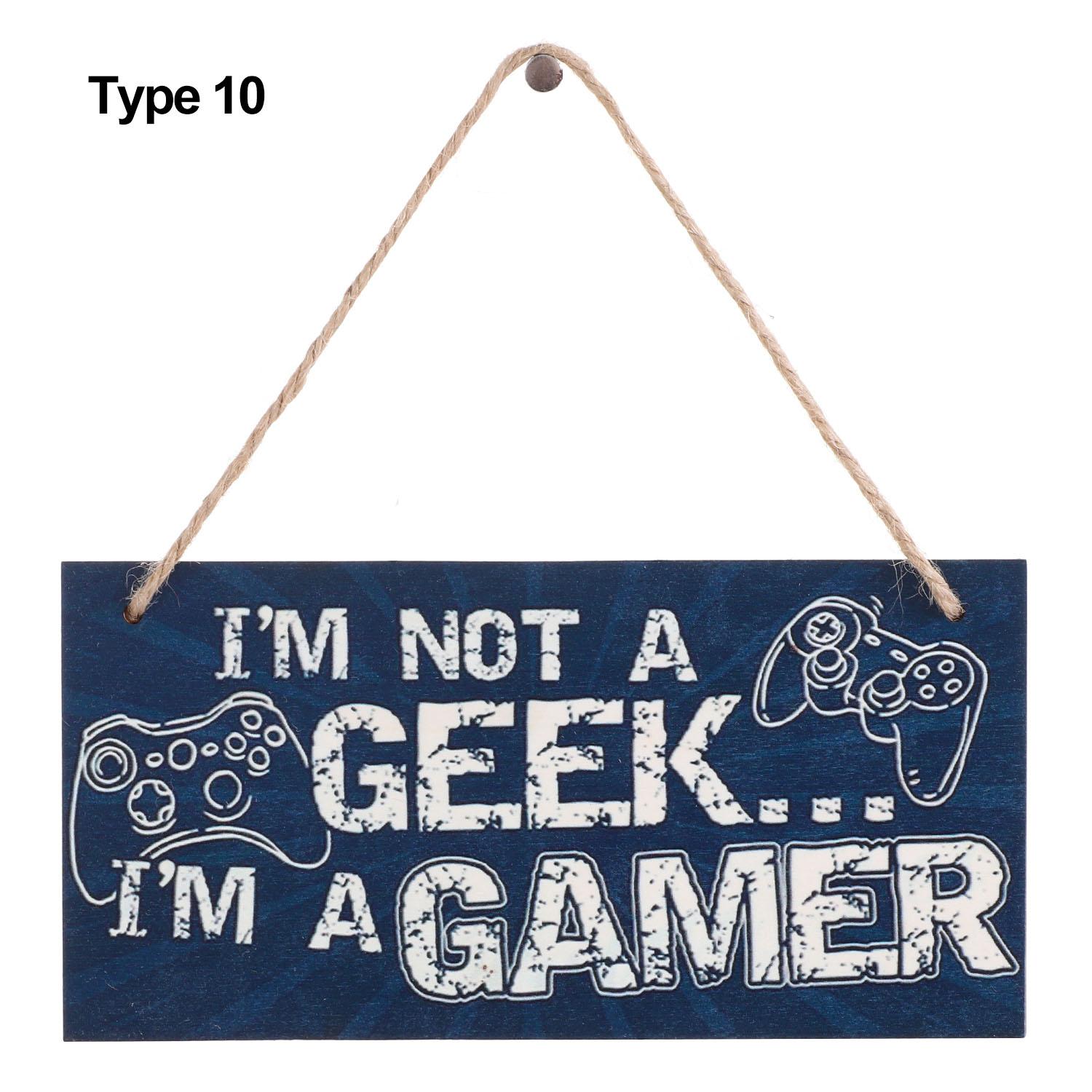 

Boys Girls Game Ornaments Hanging Pendant Gaming Room Sign Wood Plaque I m Gamer Do Not Disturb type 10