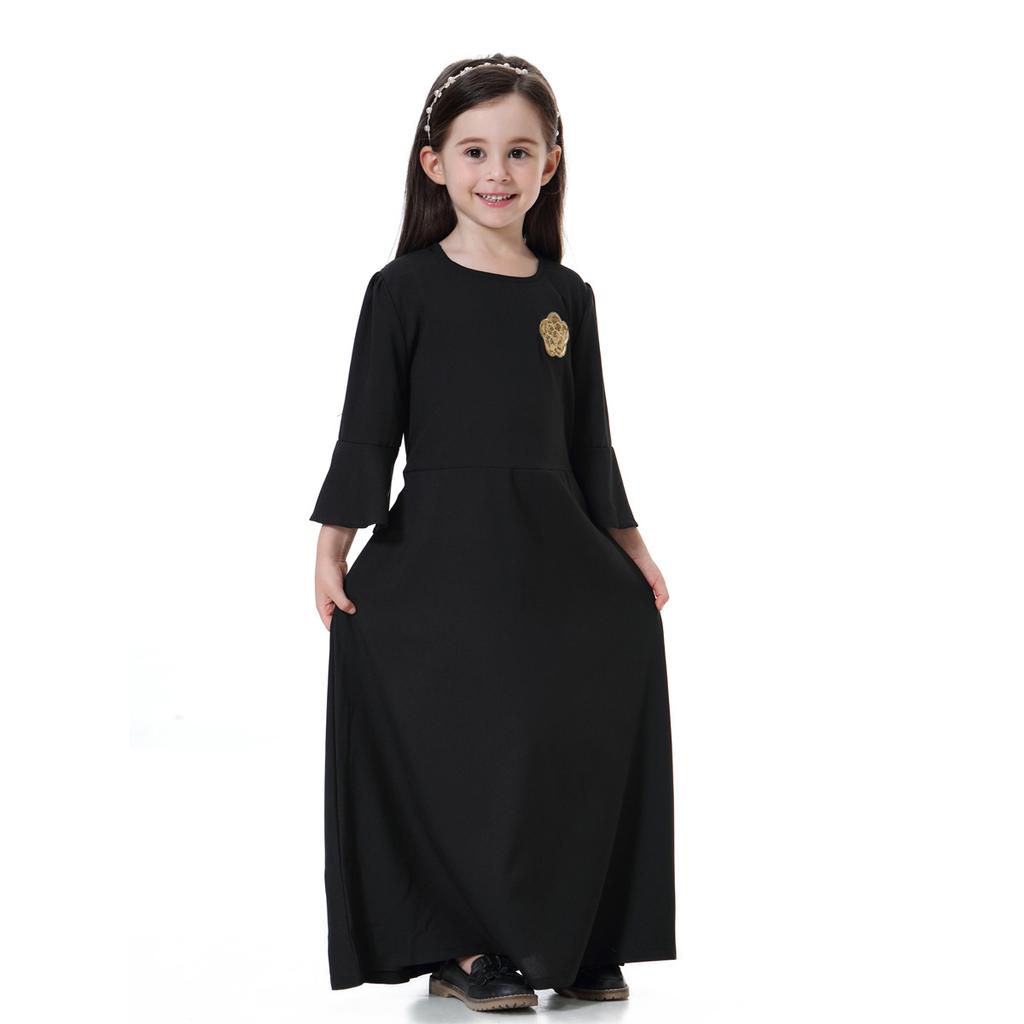 Schweiß muslimische Mädchen Kleid Kinder Kinder islamische Kleidung Dubai Langarm Kleider