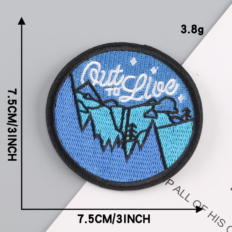 

Круглая вышитая нашивка Duoku: Значок из ткани с изображением природного пейзажа для аксессуаров одежды и багажа