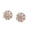 European-American Zircon Flower Stud Earrings: Women's Stylish Versatile Fashion Jewelry