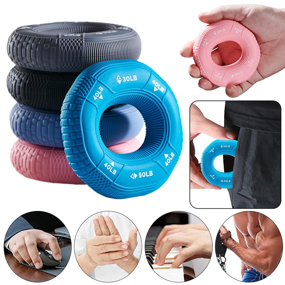 Silicone Adjustable Hand Grip 20-80LB Gripping Ring Stretcher Finger Forearm Trainer Gym Strength Exercise Hand Gripper Expander