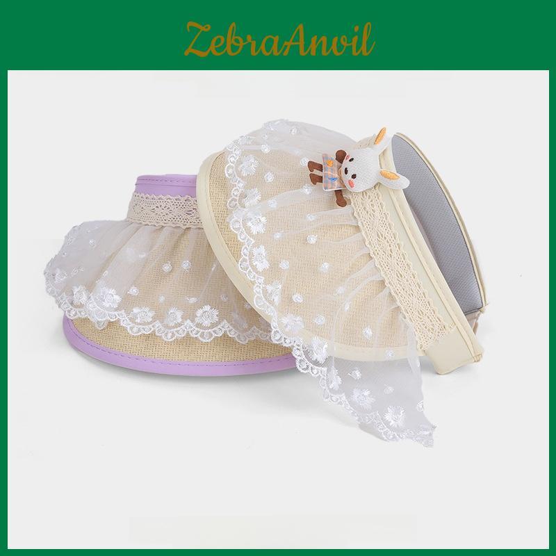 Childrens Summer Sun Hat With Mesh Design And Rabbit Decoration For Outdoor Play