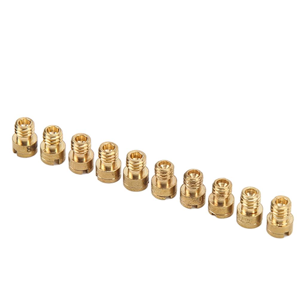 10pcs Carburetor Main Jets Metal Main Nozzle Replacement for Dellorto Bing Carburettor GY6 M4 #52?75