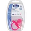 CHICCO Sucette Physio Soft "tout silicone" - x1 - Rose - 12m+