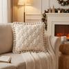 Soft Throw Cushion Cover Embroidered Christmas Tree Pillow Cover Sofa Cushion Cover  Living Room