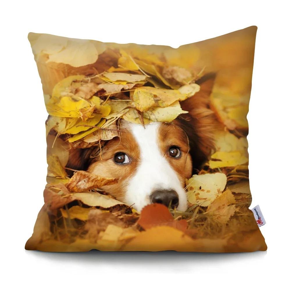 Home Decor Cute Dogs Prints: A Variety of Dog Designs Pattern Cushion Cover Suitable for Sofa Bedroom Car Pillow Cover