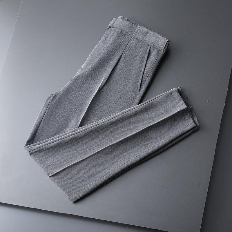 Autumn men's casual pants nine-point small trousers elastic slim-fitting small straight trousers men's and young men's business trousers