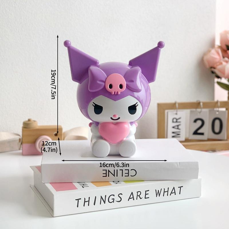 Hello Kitty Money Storage Box Anime Kuromi Piggy Bank Saving Money Case My Melody Cartoon Plastic Storage Box Birthday Gifts