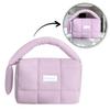 Women's Quilted Cosmetic Bag Case with Handle Purple Organizer