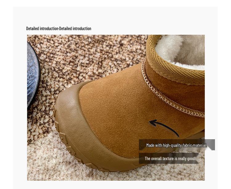 Korean-Style Unisex 2025 Winter Boots: Side Zipper, Plush Lined, Anti-Kick, Warm Cotton, Short Snow Boots for Kids