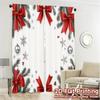 2pcs  Curtains Christmas Bow Ornament Garland Snowflake (3) Light Filtering Popular Curtains Durable 100% Polyester Fabric