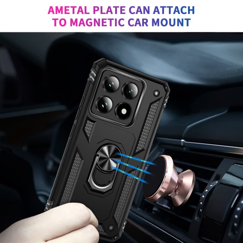 Pro Xiaomi 14T 5G Pouzdro Armor Nárazuvzdorné Magnetický Držák do Auta Prsten Pouzdra Pro Mi 14T 14 T Xiaomi14T Mi14T T14 5G Zadní Kryt