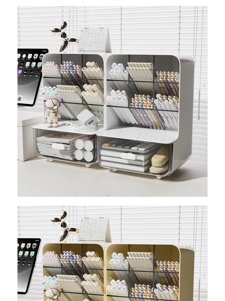 Angled Pen Holder Desk Organizer - Large Capacity