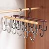 Wall Mounted Wooden Sling Hanger 360 Degrees Rotating Space Saving Camisole Clothes Hanger with 18 Hooks Large Capacity