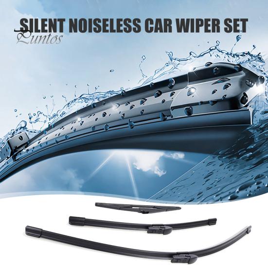 Natural Rubber Wiper Blades 3Pcs/Set 26/16/11-Inch Windshield for Toyota C-HR 2016-2020, All Weather High Performance Car Wipers Front Rear