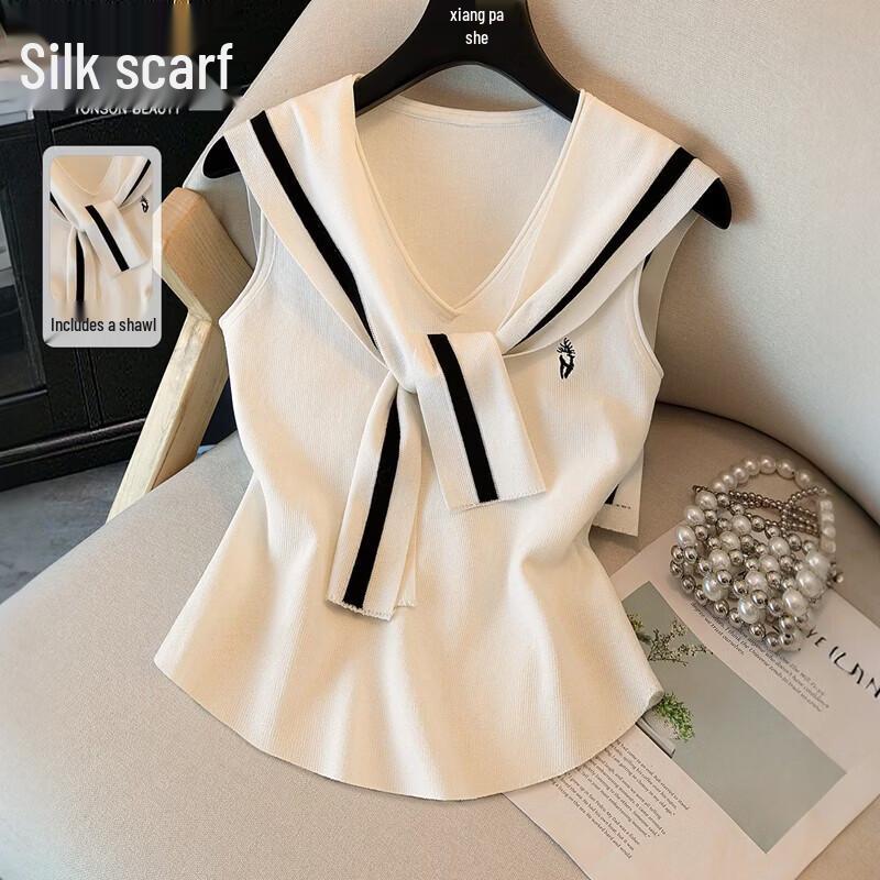 Women s Elegant Color Block V-Neck Knit Top XL