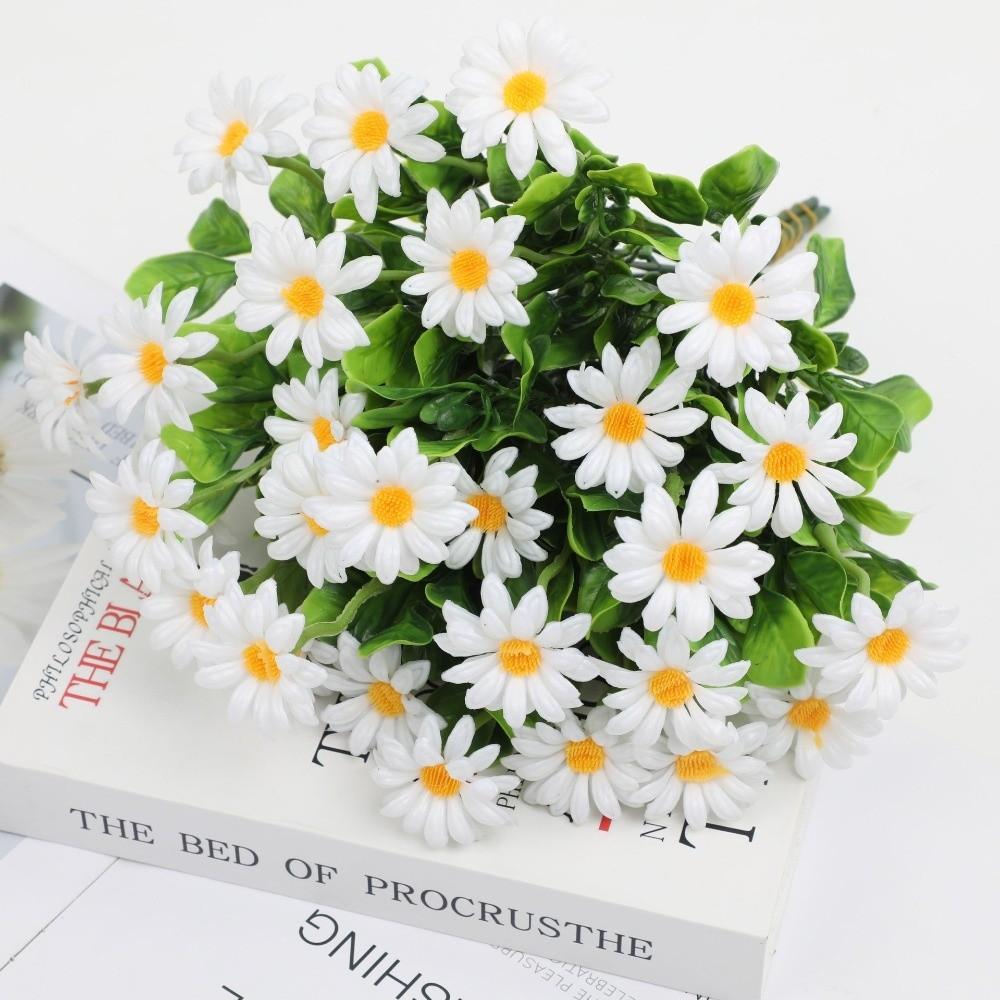 Fake Floral Artificial Daisy Flowers Branches Real Touch Simulation Plant Simulation Small Chamomile Handmade Floral Craft Art