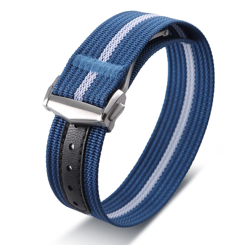 Cinturino in Nylon a Coste per Orologi in Tessuto Balistico 20mm per Braccialetti Sportivi Militari Omega Fibbia Pieghevole Premium