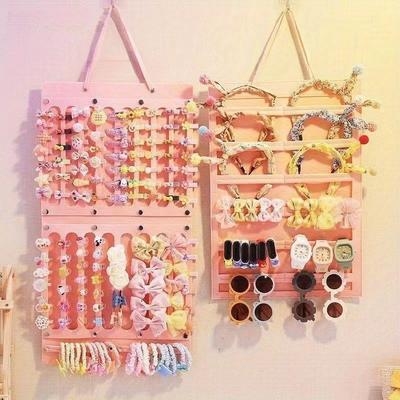 Felt Hair Accessory Storage Rack Large Wall Hanging Jewelry Organizer for Women Hair Clips Headband Multi-Purpose Storage Bag