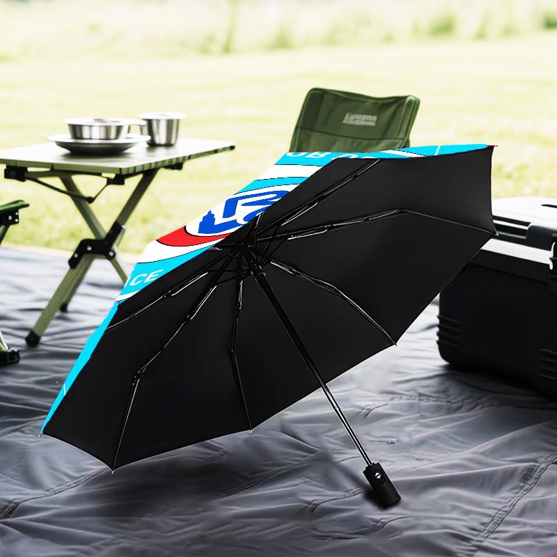 Football Strasbourg Crest Umbrella 8-Frame for Travel, Camping, Casual Lightweight Portable Umbrella, Essential for Every Family Holidays Gift
