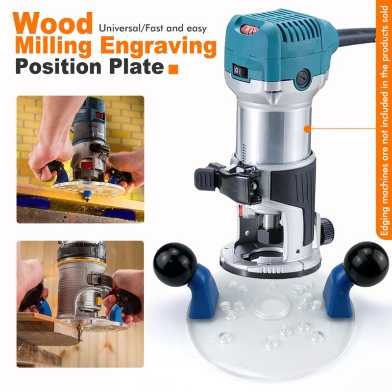 Trimming Router Base with Double Handles Router Fixed Base Guide for Woodworking Carpentry Clear Acrylic Base Plate