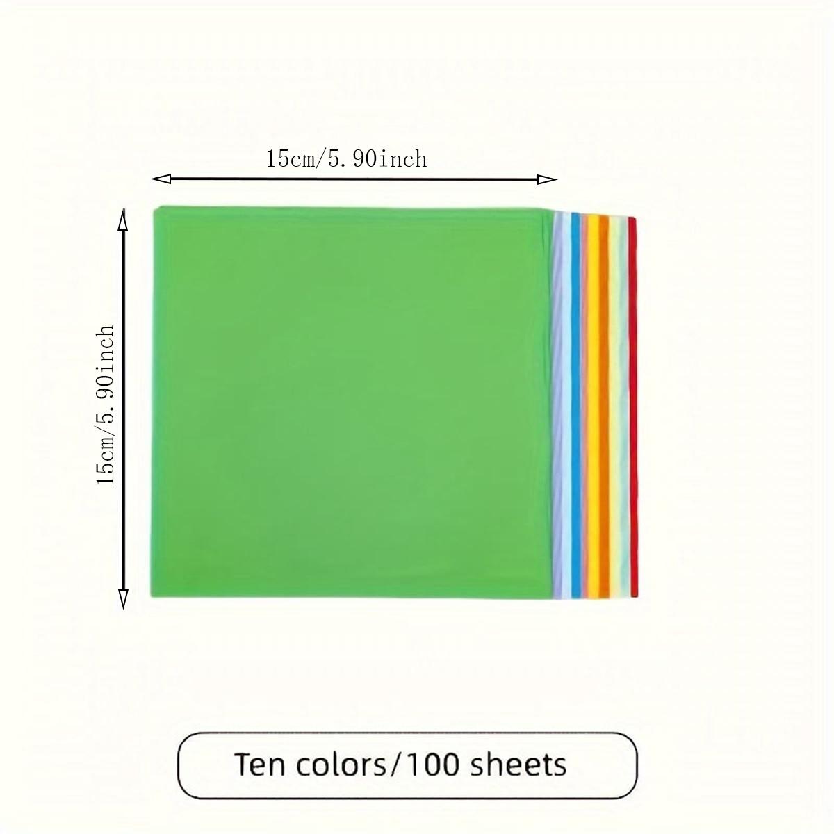 

100 шт. квадратная бумага для оригами, двухсторонняя однотонная складная бумага, разноцветная детская ручная работа, сделай сам, скрапбукинг, ремесленный декор