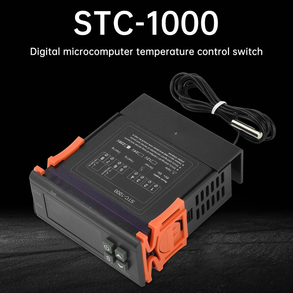 STC-1000 Digital Temperature Controller With NTC Sensors AC 220V DC12V 24V Thermostat Controller for Incubator Refrigerator