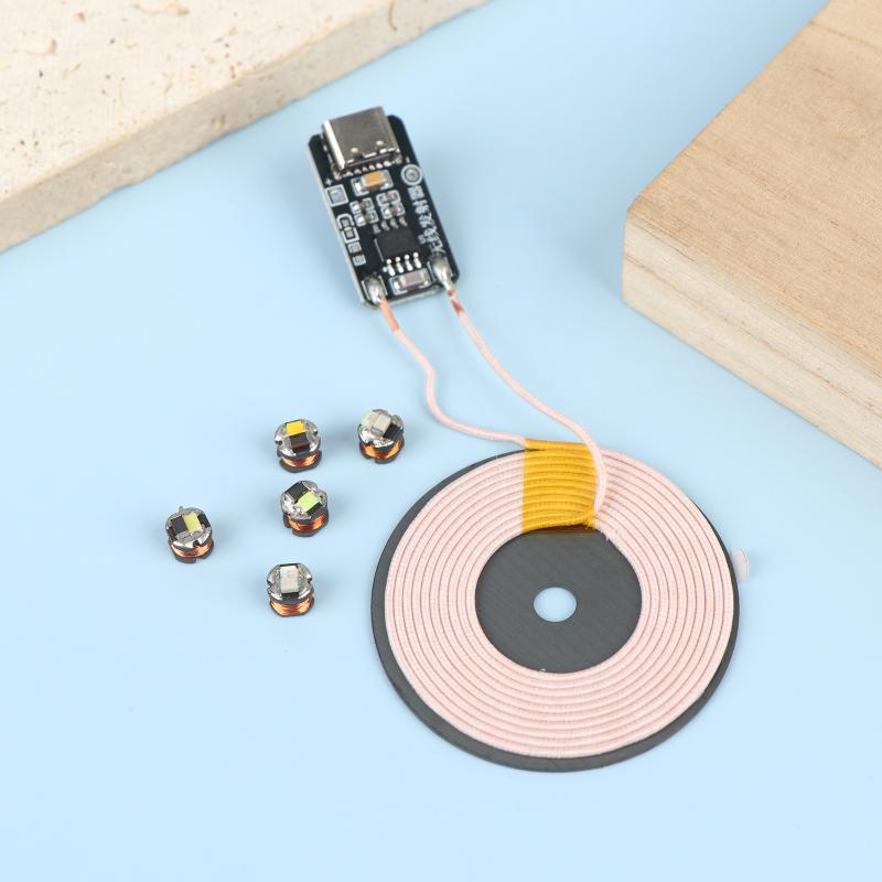 TYPE-C 5V Wireless Power Supply Transmitter Coil System for LED Induction Charging DIY Science Project