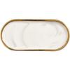 Creative Gilt Border Marble Ceramic Oval Tray Western Dinner Plate Dessert Plate Home Jewelry Storage Tray Interior Decoration