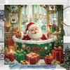 Christmas Shower Curtain,Winter Christmas Shower Curtains for Bathroom,Cute Funny Shower Curtain,Waterproof Polyester Insulated