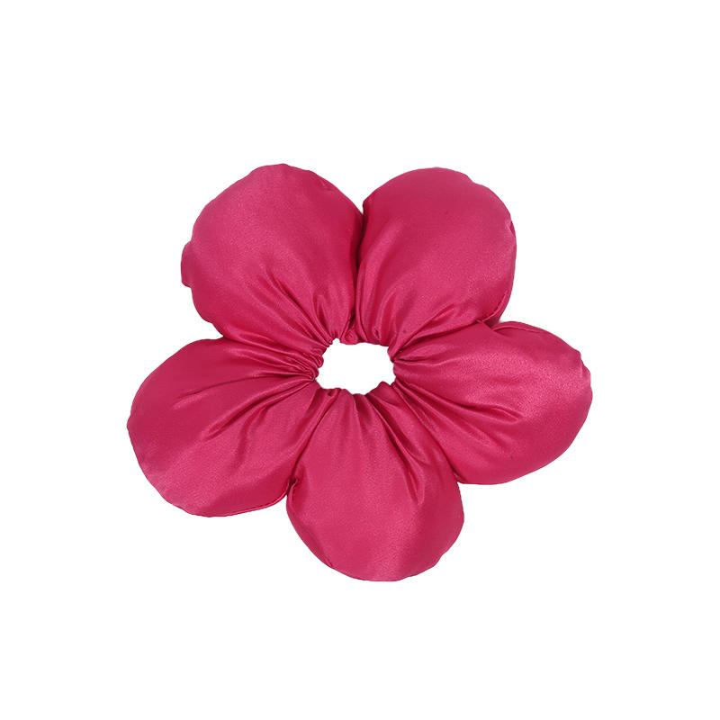 Trendy Oversized Blue Flower Scrunchie Headdress Women Girls Design Rubber Elastic Hair Band Vacation Hair Accessories