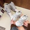 European station mesh thick-soled dad shoes women's 2025 spring new heightened breathable round head niche sports and leisure shoes