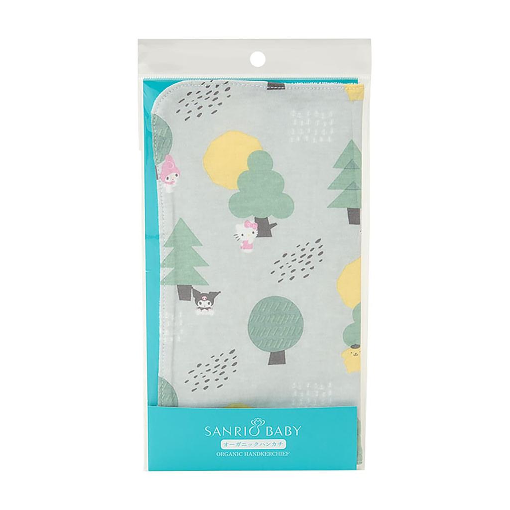 Sanrio Baby Organic Sanrio 23cm Wide x Deep x 23cm Baby 306592 Skin-Friendly Handkerchief, Forest, Characters, Cotton, Approx. 0.2cm High, Gift,
