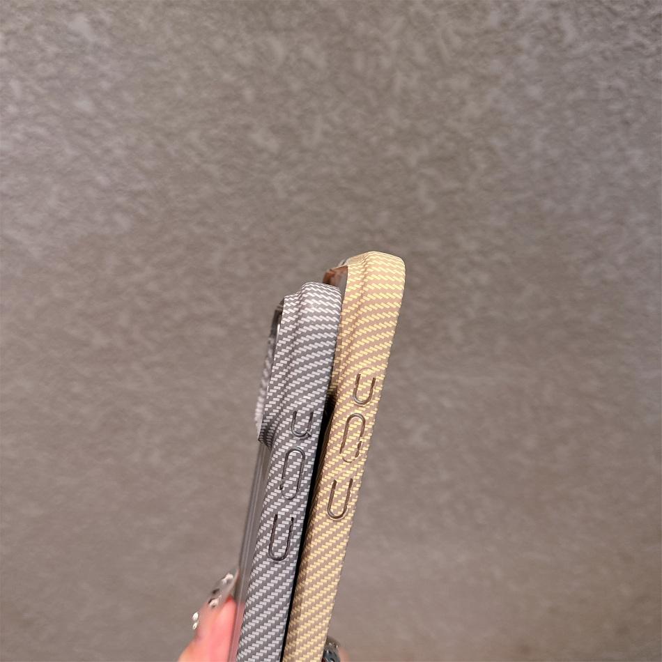 Kevlar Texture Hard Plastic Phone Case For iPhone 11 12 13 14 15 16 17 Air Pro Max Plus Carbon Fiber Shell Shockproof Protective Cover Fundas