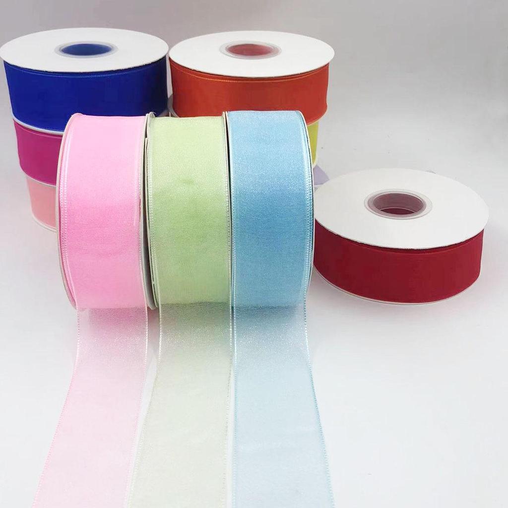 Rainbow Pearl Yarn Ribbon for DIY Projects – 4cm Headwear, Bouquet, and Fresh Flower Packaging Bow Streamer