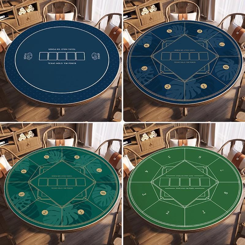 Texas Hold'em Round Poker Table Cloth - Stain-Resistant, Non-Slip Crystal Velvet