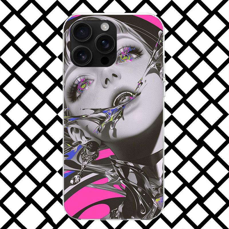 

Girl Art Punk Phone Case for iPhone 17 Air 16 16E 15 14 Plus 13 Mini 12 11 Pro Max 7 8 + SE 2020 Soft Cover Fundas 17 Air 16 16E iPhone 14