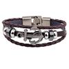 European and American Retro Multi-Layer Woven Cowhide Pirate Anchor Bracelet